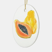 Papaya-Aquarell Keramikornament (Links)
