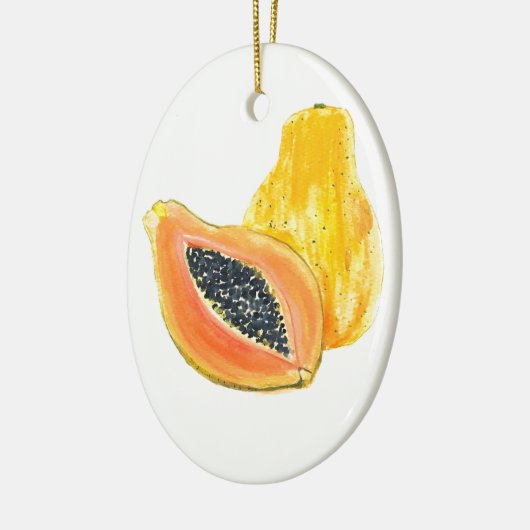 Papaya-Aquarell Keramikornament (Links)