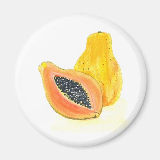 Papaya-Aquarell Magnet (Vorne)