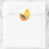 Papaya-Aquarell Quadratischer Aufkleber (Tasche)
