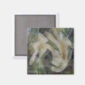 Papaya-Blume im Abstrakt Magnet (Vorderseite/Rückseite)