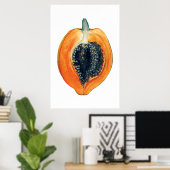 PAPAYA botanischer Fruchtorange Poster (Heimbüro)