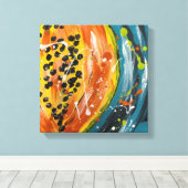 Papaya Bright Fruchtwandkunst Leinwanddruck (Insitu (Holzboden))