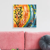 Papaya Bright Fruchtwandkunst Leinwanddruck (Insitu (Wohnzimmer))