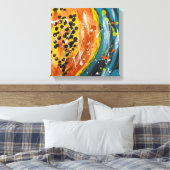 Papaya Bright Fruchtwandkunst Leinwanddruck (Insitu (Schlafzimmer))