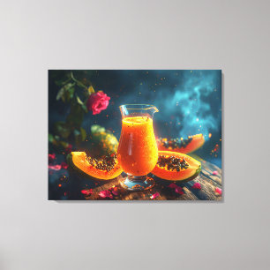 PAPAYA Frisch gepresster SAFT - Leinwanddruck