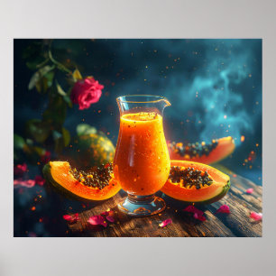 PAPAYA Frisch gepresster SAFT - Poster