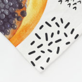 Papaya-Früchte: abstraktes Aquarellmuster. Fleecedecke (Ecke)