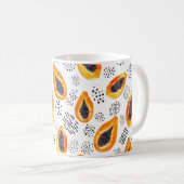 Papaya-Früchte: abstraktes Aquarellmuster. Kaffeetasse (VorderseiteRechts)