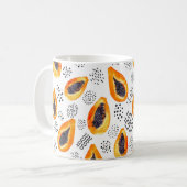 Papaya-Früchte: abstraktes Aquarellmuster. Kaffeetasse (Vorderseite Links)