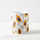 Papaya-Früchte: abstraktes Aquarellmuster. Kaffeetasse (Mittel)