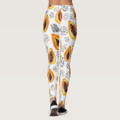 Papaya-Früchte: abstraktes Aquarellmuster. Leggings (Rückseite)