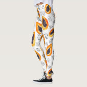 Papaya-Früchte: abstraktes Aquarellmuster. Leggings (Links)