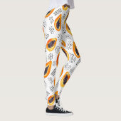 Papaya-Früchte: abstraktes Aquarellmuster. Leggings (Rechts)