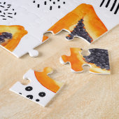 Papaya-Früchte: abstraktes Aquarellmuster. Puzzle (Seite)