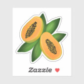Papaya Fruchtwackelpapier Aufkleber (Blatt)
