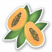 Papaya Fruchtwackelpapier Aufkleber (Vorderseite)