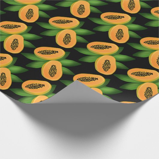 Papaya Fruchtwackelpapier Geschenkpapier (Ecke)