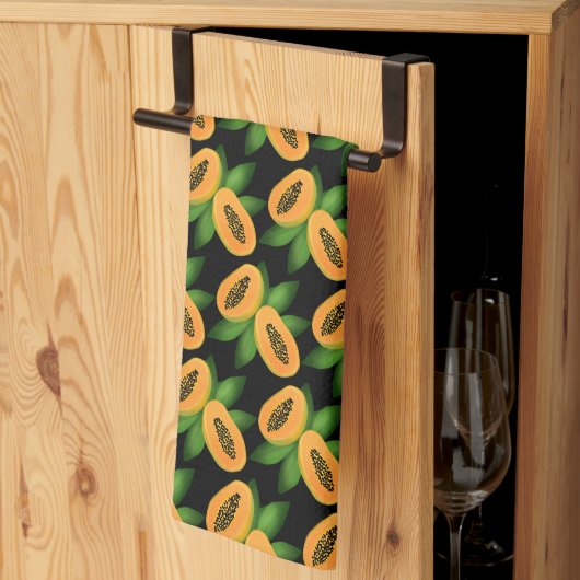 Papaya Fruchtwackelpapier Geschirrtuch (Drittel gefaltet)