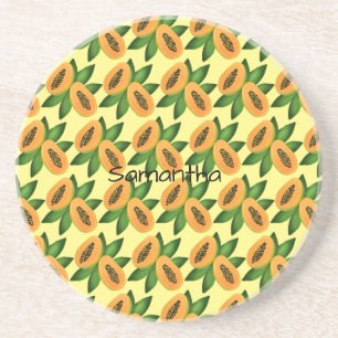 Papaya Fruchtwackelpapier Getränkeuntersetzer