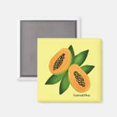 Papaya Fruchtwackelpapier Magnet (Vorderseite/Rückseite)