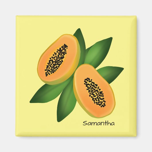 Papaya Fruchtwackelpapier Magnet (Vorne)