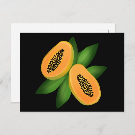 Papaya Fruchtwackelpapier Postkarte (Vorne/Hinten)