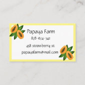 Papaya Fruchtwackelpapier Visitenkarte (Rückseite)