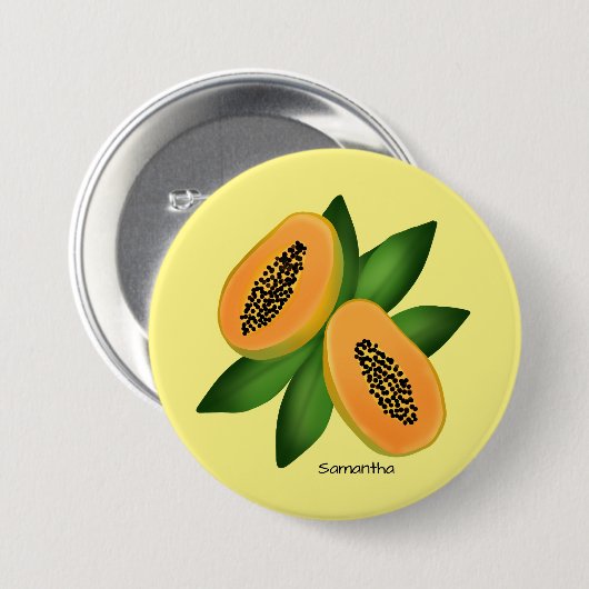 Papaya Fruit Button (Vorne & Hinten)