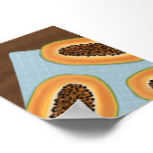 Papaya Fruit Illustration - Tropical Boho Kitchen Poster (Ecke)