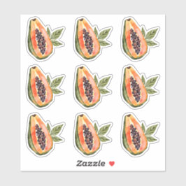 Papaya Fruit Watercolor Aufkleber