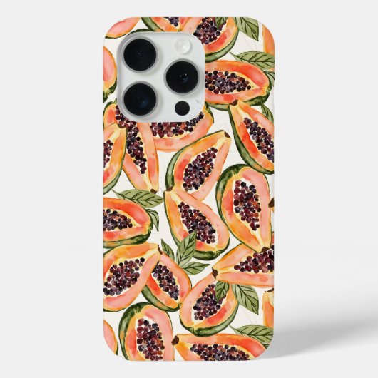Papaya Fruit Watercolor Case-Mate iPhone Hülle (Rückseite)