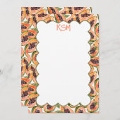 Papaya Fruit Watercolor Custom Stationery Einladung (Vorne/Hinten)