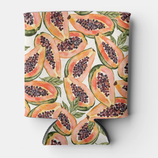 Papaya Fruit Watercolor Dosenkühler (Vorderseite)