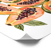 Papaya Fruit Watercolor Poster (Ecke)