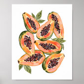 Papaya Fruit Watercolor Poster (Vorne)