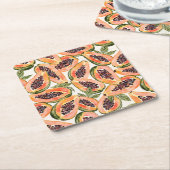 Papaya Fruit Watercolor Rechteckiger Pappuntersetzer (angewinkelt)