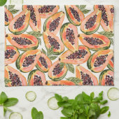 Papaya Fruit Watercolor Teetuch Geschirrtuch (Gefaltet)
