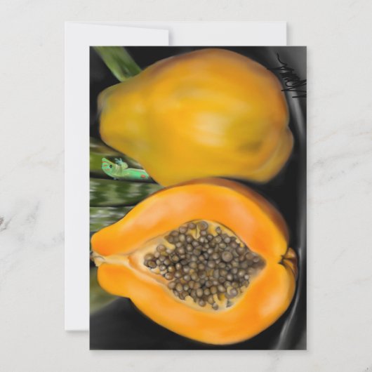Papaya Gecko Einladung (Vorderseite)