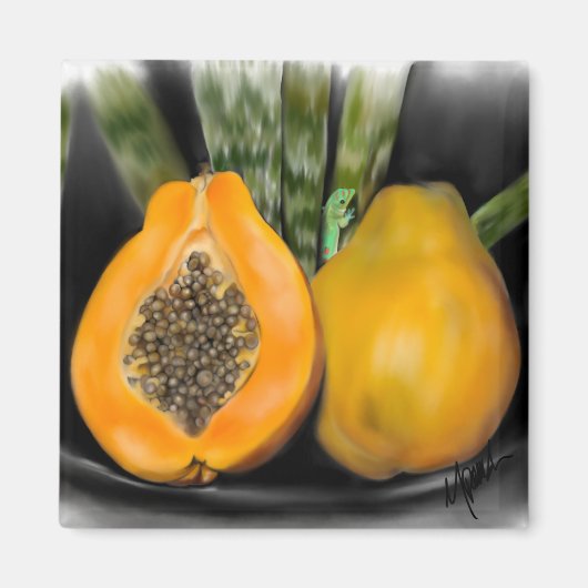 Papaya Gecko Magnet (Vorne)
