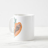 Papaya Hand Drawn Lettering Tropisches Obst Kaffeetasse (Vorderseite Links)