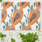 Papaya Hand Tropical Frucht Muster Geschirrtuch (Gefaltet)