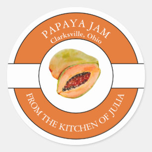Papaya Jam Label Runder Aufkleber