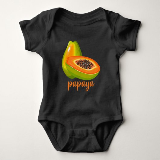 Papaya Lover Veganen Sommerfrüchte Baby Strampler (Vorderseite)