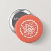 Papaya Mandala Button (Vorne & Hinten)