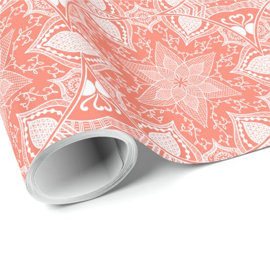 Papaya Mandala Geschenkpapier (Rolleneckpunkt)