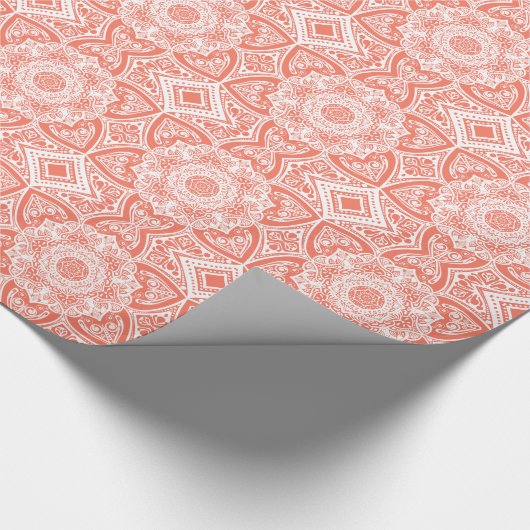 Papaya Mandala Geschenkpapier (Ecke)