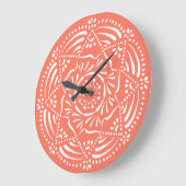 Papaya Mandala Große Wanduhr (Winkel)