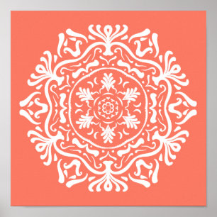 Papaya Mandala Poster