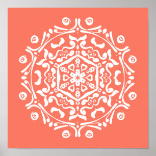 Papaya Mandala Poster